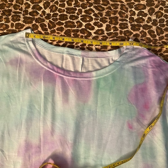 Tie Dye Drop Shoulder Batwing Top Blouse - Picture 11 of 11